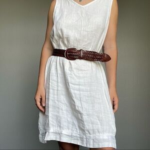 Vintage Brown Leather Braided Western Belt